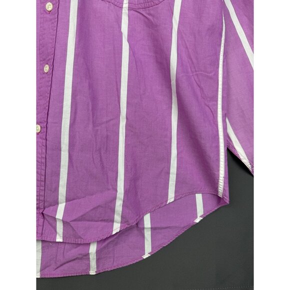 Vintage 90s Nautica Sailing Gear Long Sleeve Button Up Shirt Pink Stripes - Picture 9 of 16